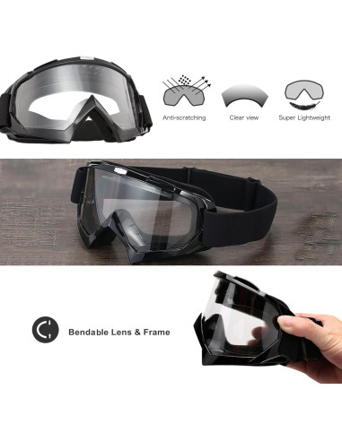 Gafas de motocross LJDJ modelo LJ24-06-BT a prueba de viento