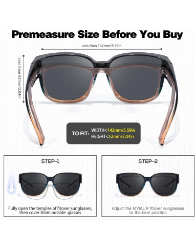 Gafas de sol polarizadas Myiaur para usar sobre gafas UV400