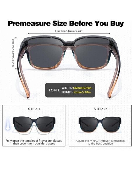 Gafas de sol polarizadas Myiaur para usar sobre gafas UV400