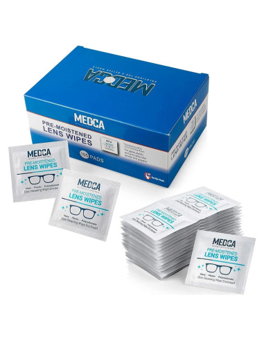 Toallitas de Limpieza de Lentes MEDca 105 Paquetes Amoníaco Libre