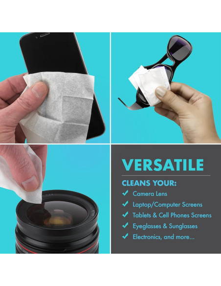 Toallitas de Limpieza de Lentes MEDca 105 Paquetes Amoníaco Libre