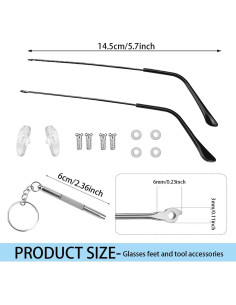 Brazos de Reemplazo para Gafas Metal LNQ Negro Universal 2