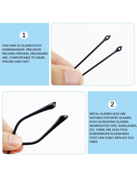 Brazos de Reemplazo para Gafas Metal LNQ Negro Universal