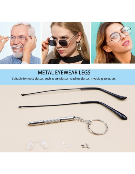 Brazos de Reemplazo para Gafas Metal LNQ Negro Universal