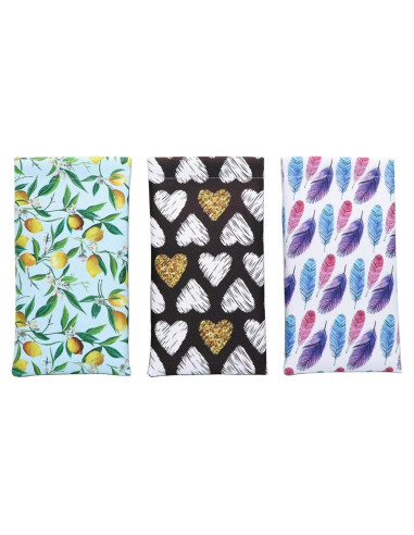 Pack 3 Fundas de Gafas PU con Tapa de Presión