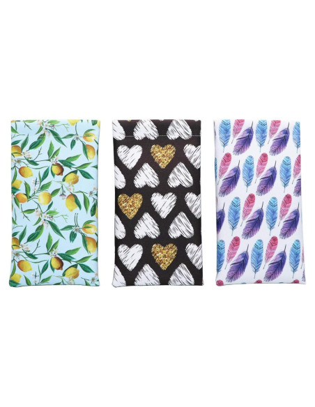 Pack 3 Fundas de Gafas PU con Tapa de Presión