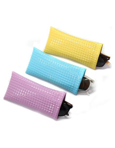 Pack 3 Fundas de Gafas PU con Tapa de Presión 17,15 cm