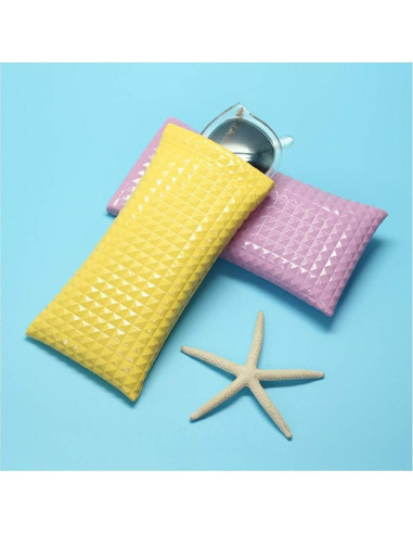 Pack 3 Fundas de Gafas PU con Tapa de Presión 17,15 cm