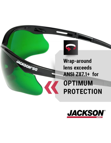 Gafas de Seguridad Jackson SG - Protección Ocular Unisex - ANSI Z87.1 - Paquete de 12