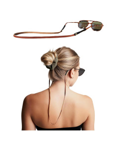 Correa de Gafas de Cuero PVS-001 Marrón Italiano 54.61 cm