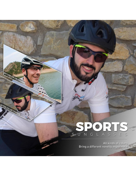 Gafas de sol fotocromáticas SCVCN UV400 para deportes