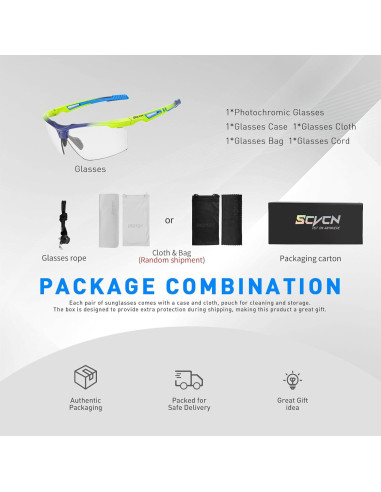 Gafas de sol fotocromáticas SCVCN UV400 para deportes