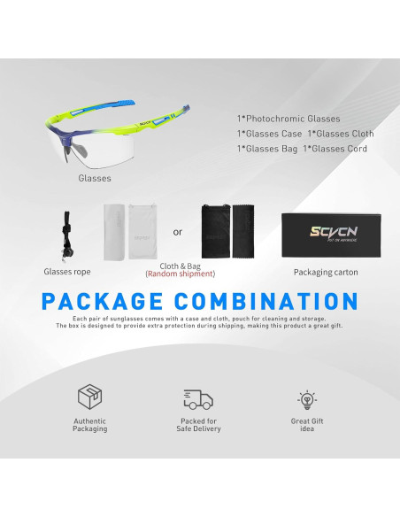 Gafas de sol fotocromáticas SCVCN UV400 para deportes