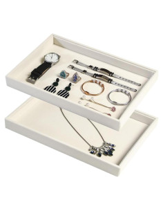 Organizador de Joyería Coward 2 Piezas Terciopelo Beige