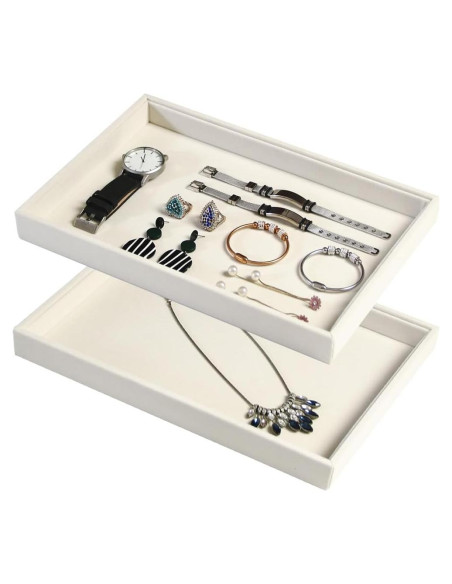 Organizador de Joyería Coward 2 Piezas Terciopelo Beige