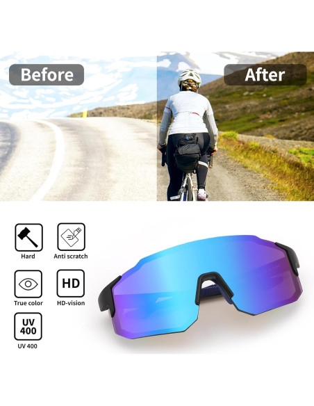 Gafas de sol deportivas FEISEDY UV400 para ciclismo