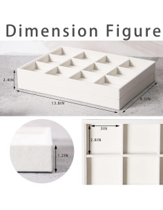 Organizador de Joyería Coward 2 Piezas Terciopelo Beige 2