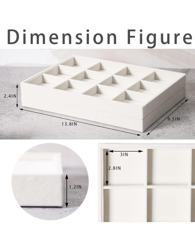 Organizador de Joyería Coward 2 Piezas Terciopelo Beige