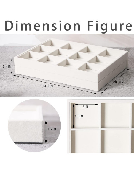 Organizador de Joyería Coward 2 Piezas Terciopelo Beige