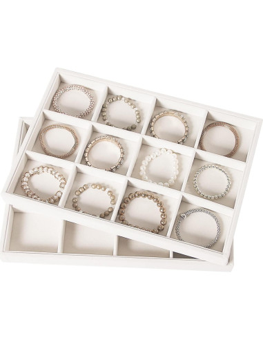 Organizador de Joyería Coward 2 Piezas Terciopelo Beige