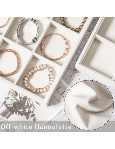 Organizador de Joyería Coward 2 Piezas Terciopelo Beige