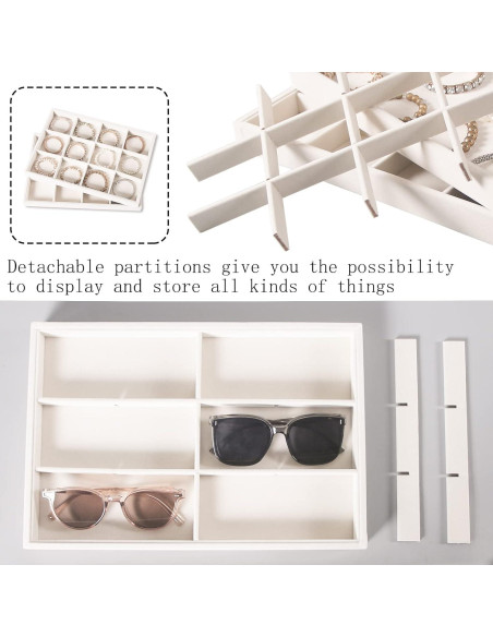 Organizador de Joyería Coward 2 Piezas Terciopelo Beige