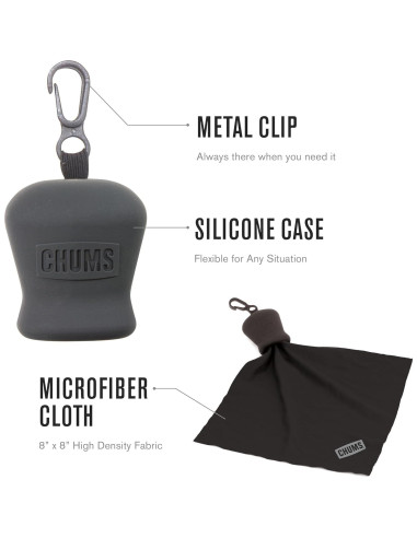 Paño de limpieza Chums Microfibra con estuche negro 20x20 cm