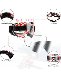 Gafas de Motocross ZukMi Unisex con Lente Clara y Ajustable 2