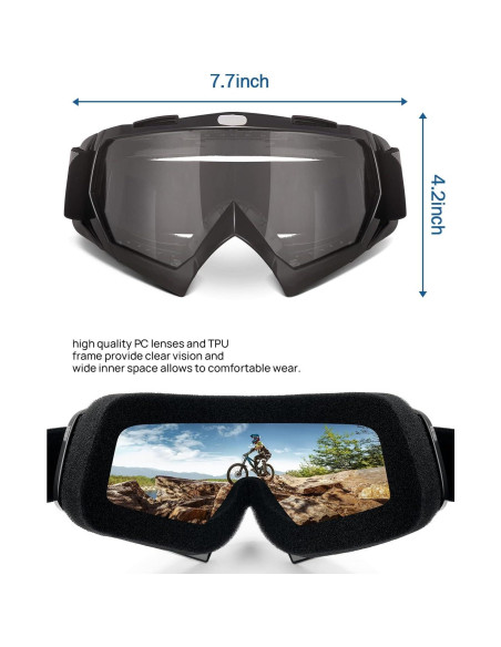 Gafas de Motocross KEMIMOTO - Protección UV y Lentes Flexibles