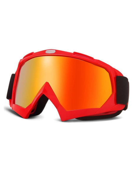 Gafas de Motocross KEMIMOTO Rojo Lente Rojo UV 100%