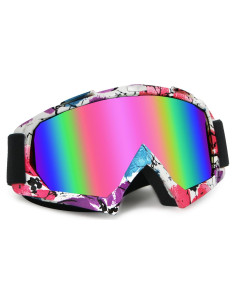 Gafas de Motocross ZukMi Unisex con Lente Rosa y Marco Flexible