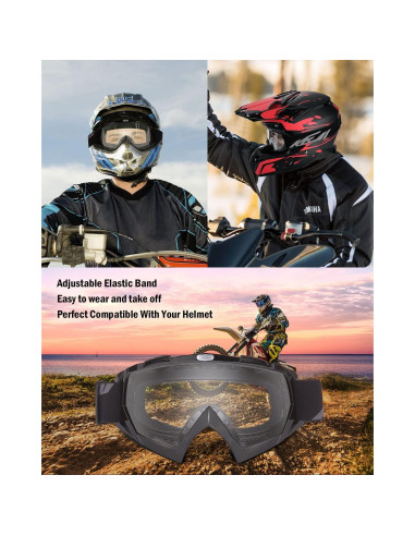 Gafas de Motocross KEMIMOTO - Protección UV y Lentes Flexibles