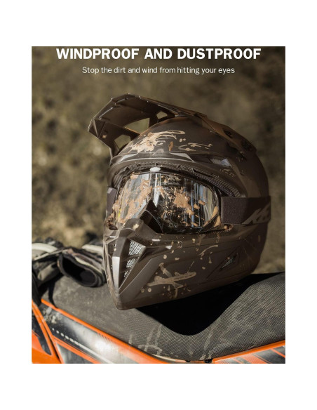 Gafas de Motocross KEMIMOTO - Protección UV y Lentes Flexibles