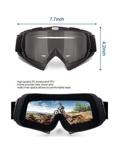 Gafas de Motocross KEMIMOTO - Protección UV y Lentes Flexibles