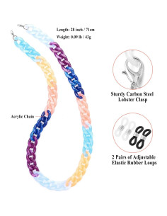 Cadena de Gafas Acrílica Multicolor para Mujeres 71 cm 2