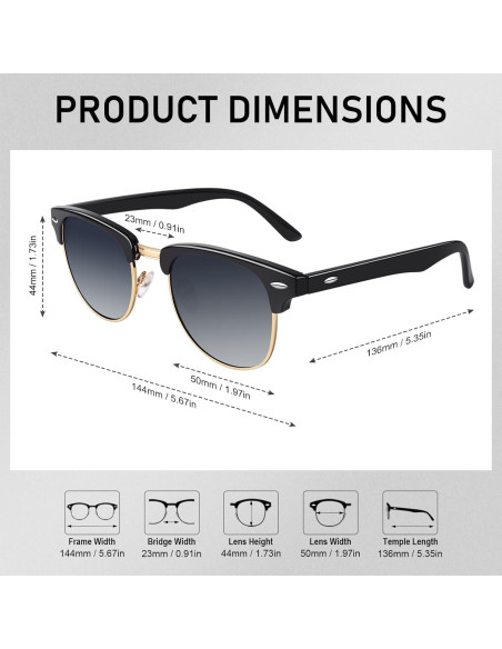 Gafas de Sol GQUEEN GQO6 Polarizadas Clásicas para Hombres y Mujeres