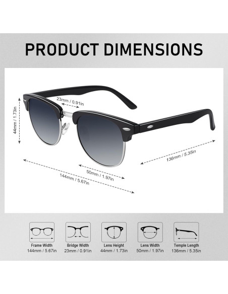 Gafas de Sol GQUEEN GQO6 Polarizadas Clásicas para Todos