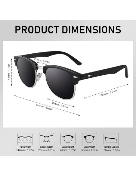 Gafas de Sol GQUEEN Polarizadas Clásicas para Hombres y Mujeres