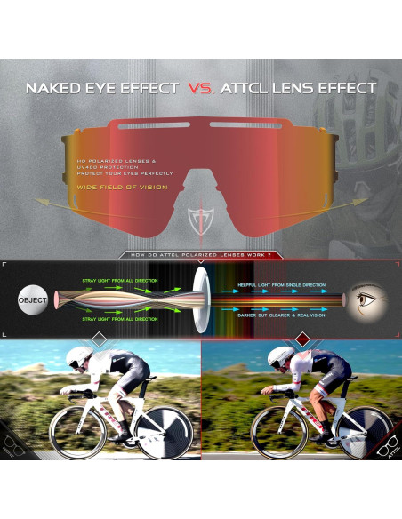 Gafas de sol ATTCL UV 400 para ciclismo y deportes