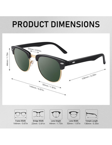 Gafas de Sol GQUEEN GQO6 Polarizadas Verde Clásico