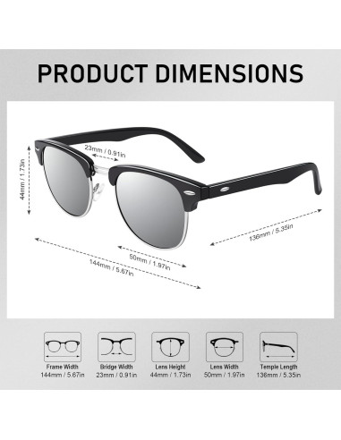 Gafas de Sol GQUEEN Polarizadas Clásicas UV400 Plata