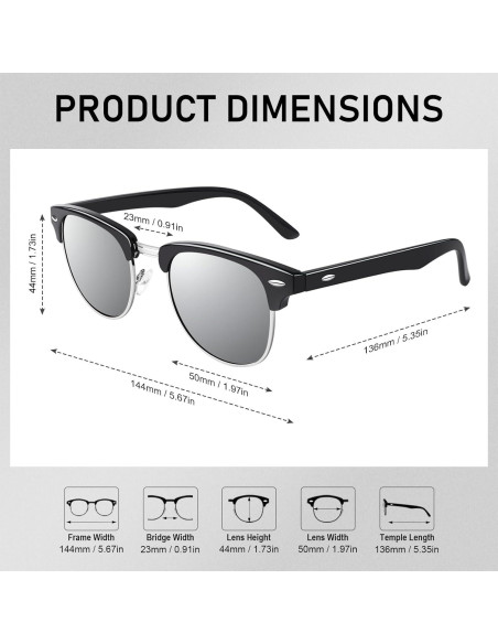 Gafas de Sol GQUEEN Polarizadas Clásicas UV400 Plata