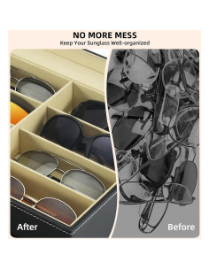 Organizador de Gafas Estuche Duro 16 Ranuras Negro 2