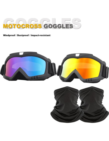Gafas de Motocross Immoono con Bufanda - A prueba de Viento