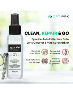 Kit de Limpieza de Lentes OPTIPAK - 2 Spray 118ml + Paños 2