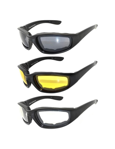 Juego de 3 gafas de sol para motocicleta UV400 - Unisex