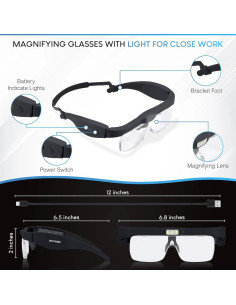 Lupa de Cabeza YOCTOSUN con Luz LED y 5 Lentes Intercambiables 2