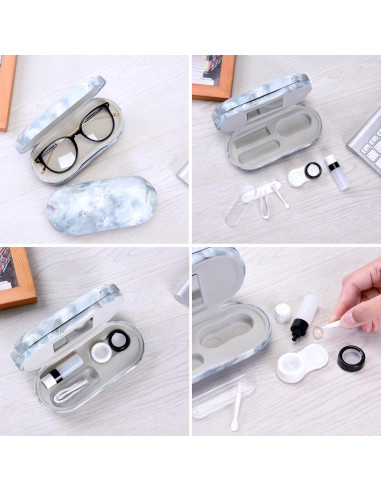 Estuche 2 en 1 Muf para Lentes y Gafas, Mármol Verde