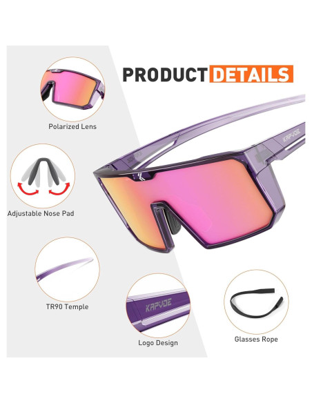 Gafas de Ciclismo KAPVOE Polarizadas UV400 para Deportes