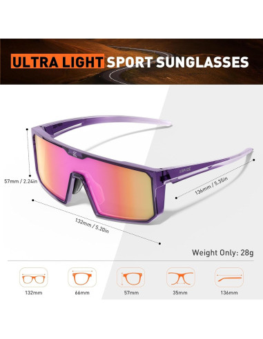 Gafas de Ciclismo KAPVOE Polarizadas UV400 para Deportes